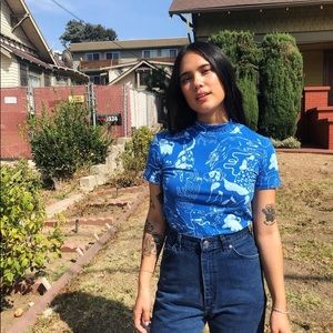 Nooworks Mock Neck Dogs Shirt Small